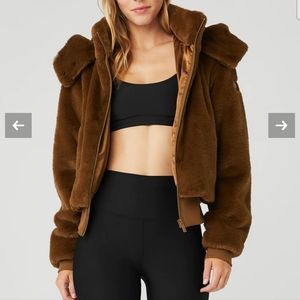 Alo Yoga Faux fur foxy hooded jacket